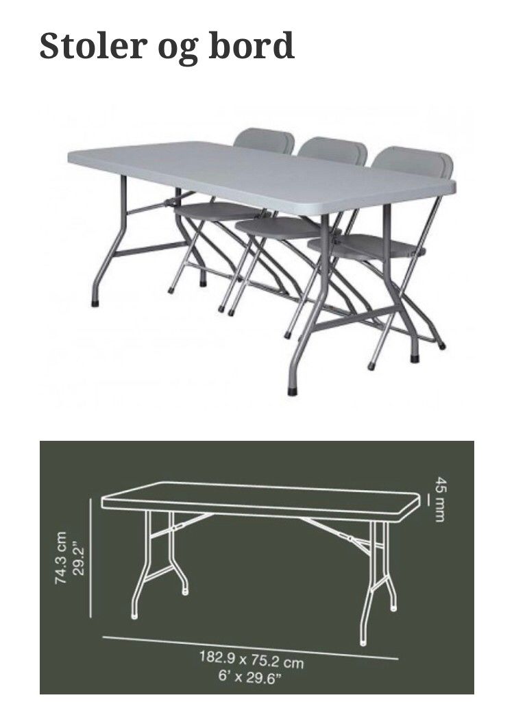 Klappbord og stoler til leie | FINN.no Klappbord og stoler til leie | FINN.no
