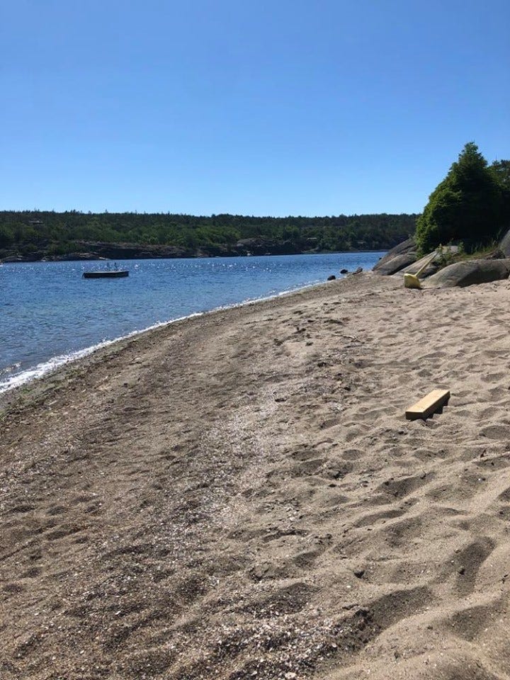 Felles strand med badebrygge Galleribilde