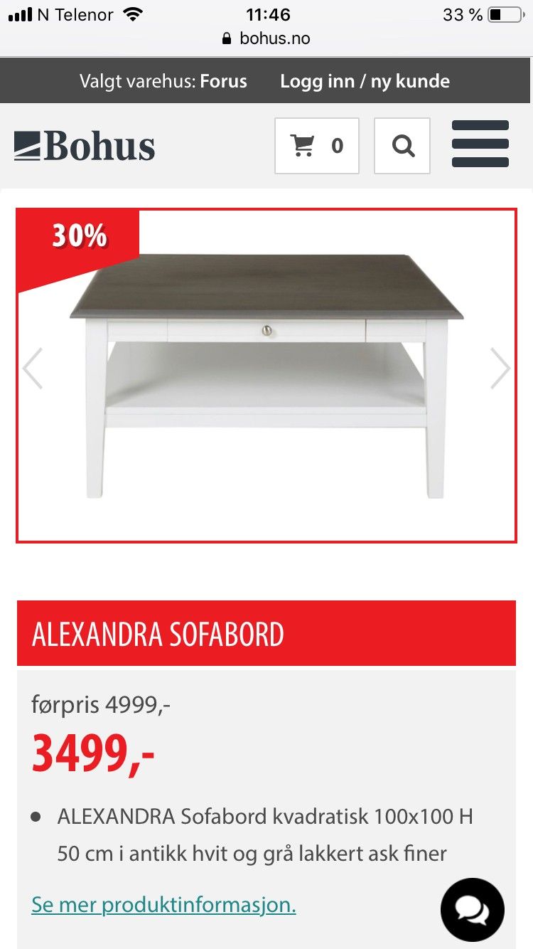 Alexandra sofabord | FINN.no Alexandra salongbord fra bohus | FINN.no