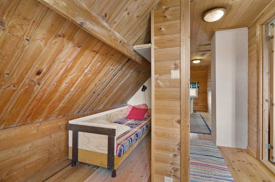 Soverom med enkeltseng. Dette rommet er pusset opp etter bilde er tatt. Galleribilde