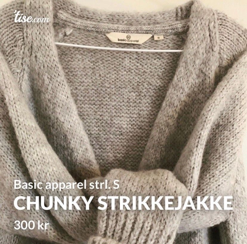 Strikkejakke Basic Apparel str. S | FINN.no Basic Apparel genser | FINN.no