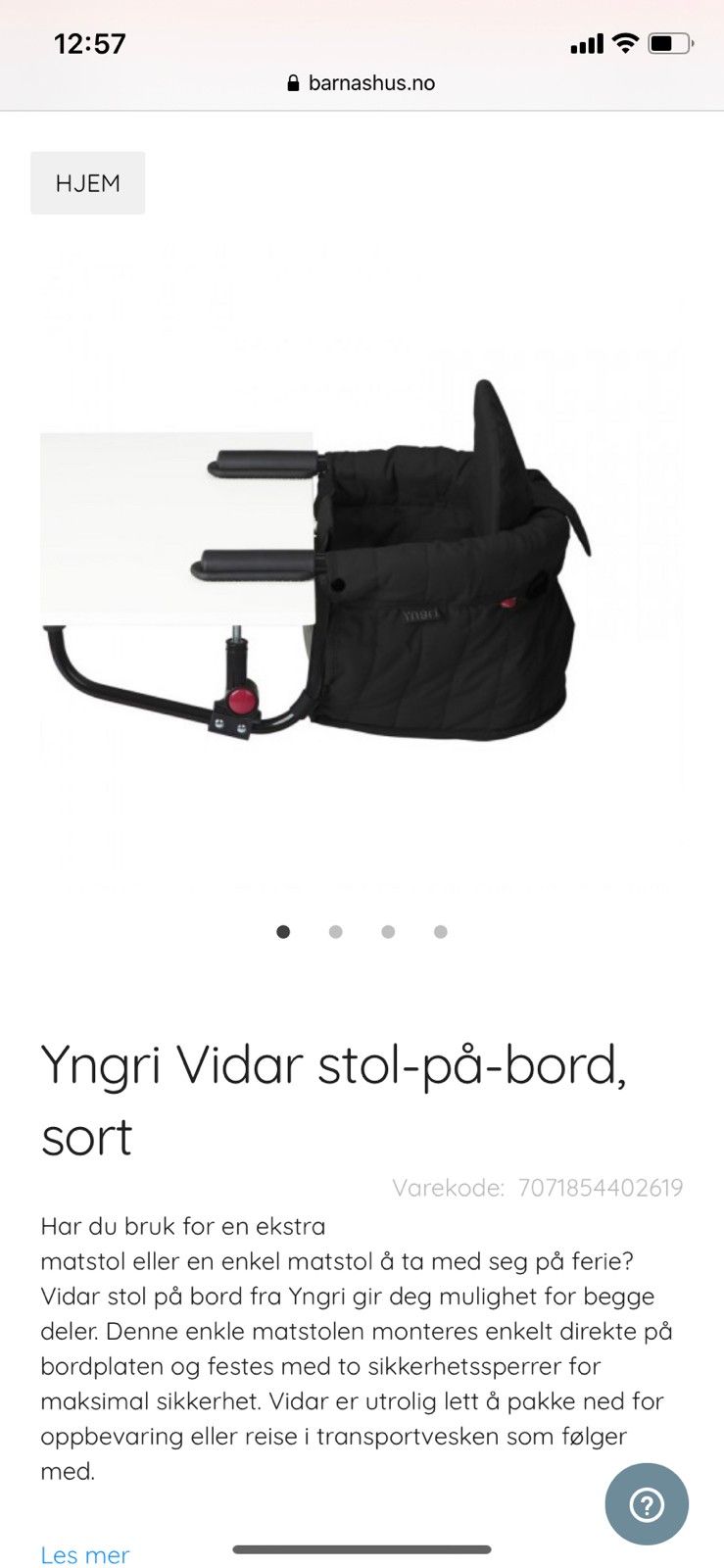 Yngri reisestol Vidar | FINN.no Yngri Vidar stol på bord, sort Barnas Hus