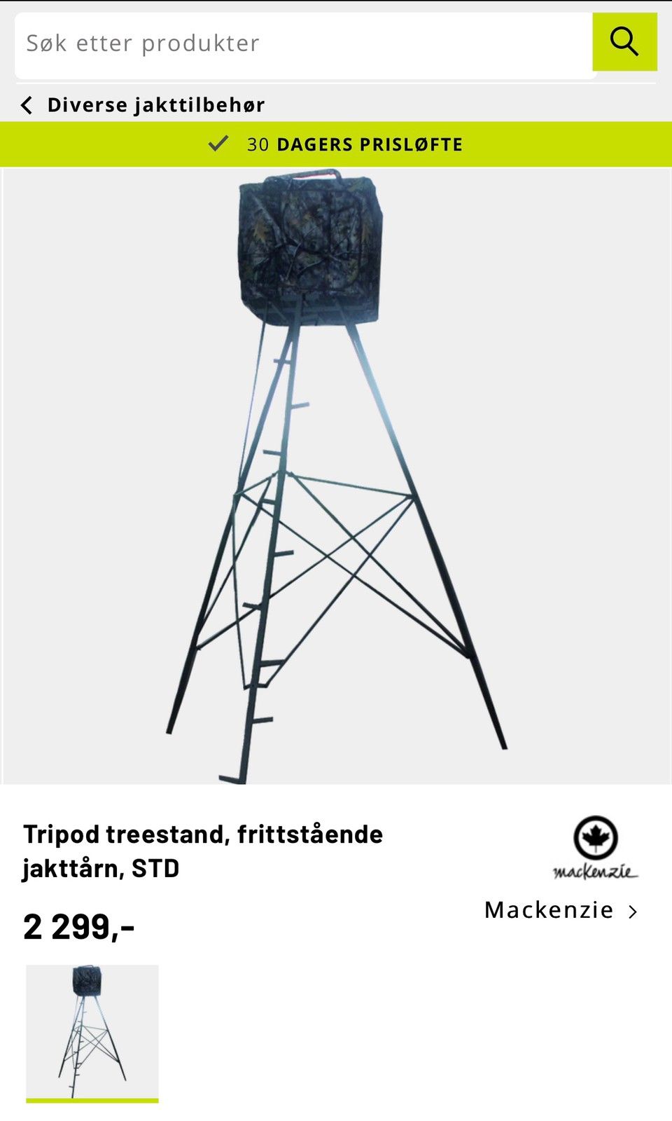 Tripod treestand, frittstående jakttårn selges! | FINN.no 2 stk Mackenzie Tripod camostol | FINN.no