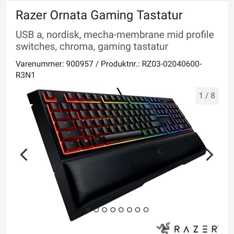 Razer Ornata Gaming Tastatur | FINN.no Razer Ornata Gaming Tastatur | FINN.no