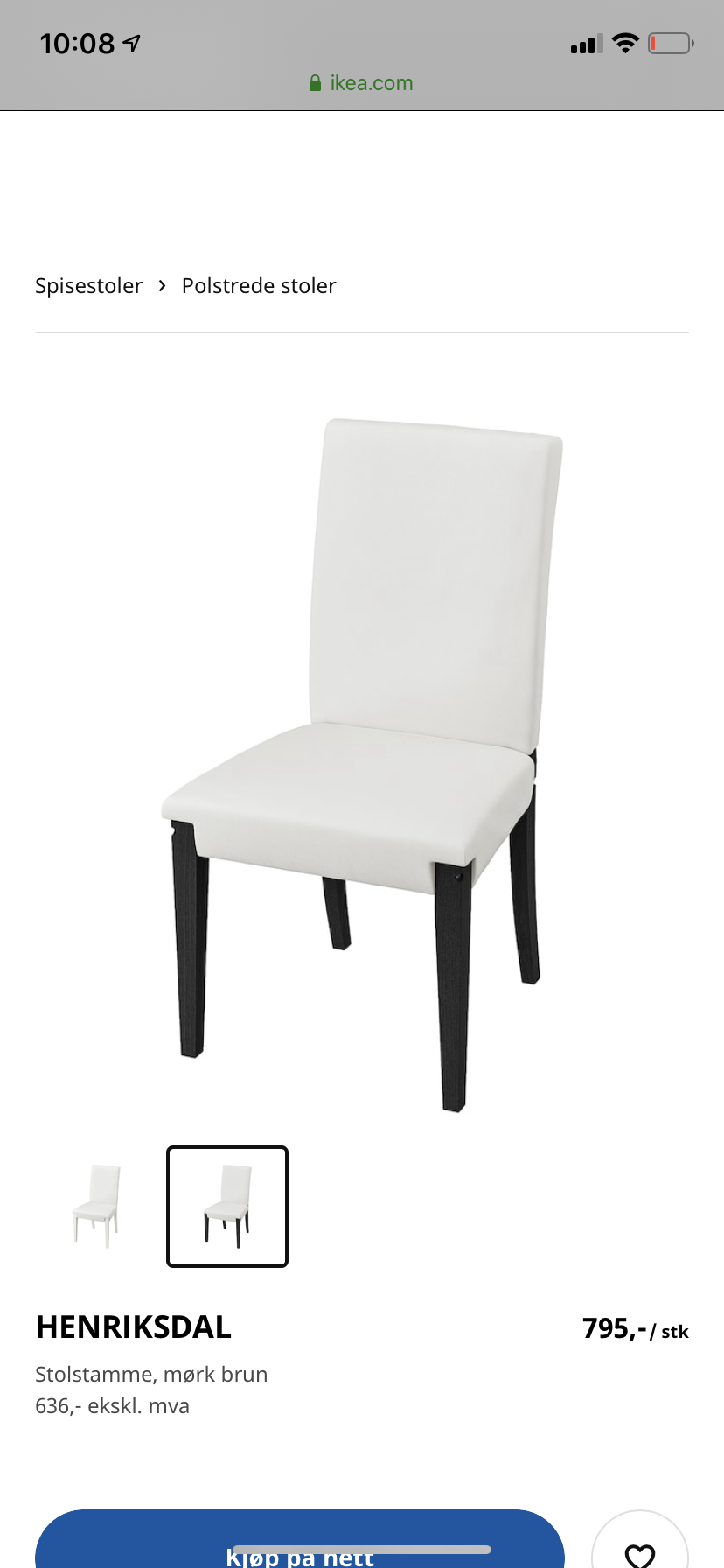 Henriksdal stoler | FINN.no Spisestuestoler IKEA Henriksdal med armlener | FINN.no