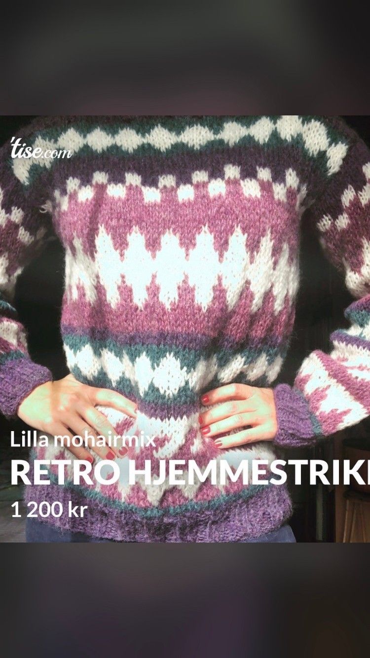 Retro 90s hjemmestrikket genser | FINN.no Retro hjemmestrikket genser | FINN.no