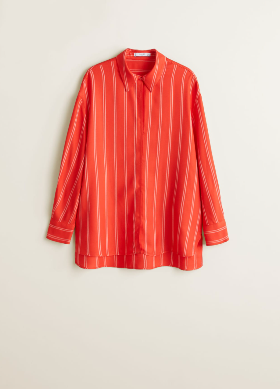 Stripete skjorte oversize SX MANGO | FINN.no lang svart skjorte med striper og blomster | FINN.no
