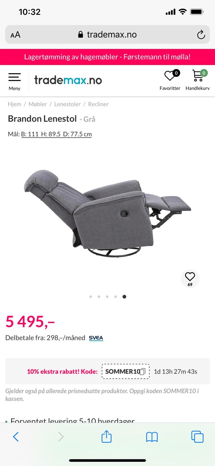 Lenestol gyngestol | FINN.no Jordan recliner Lenestol Skeidar