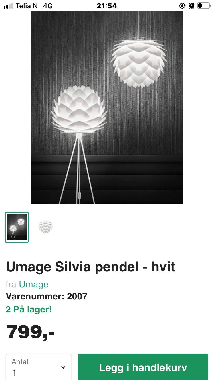 Vita copenhagen Silvia hvit | FINN.no Taklampe Vita Silvia 2 stk | FINN.no