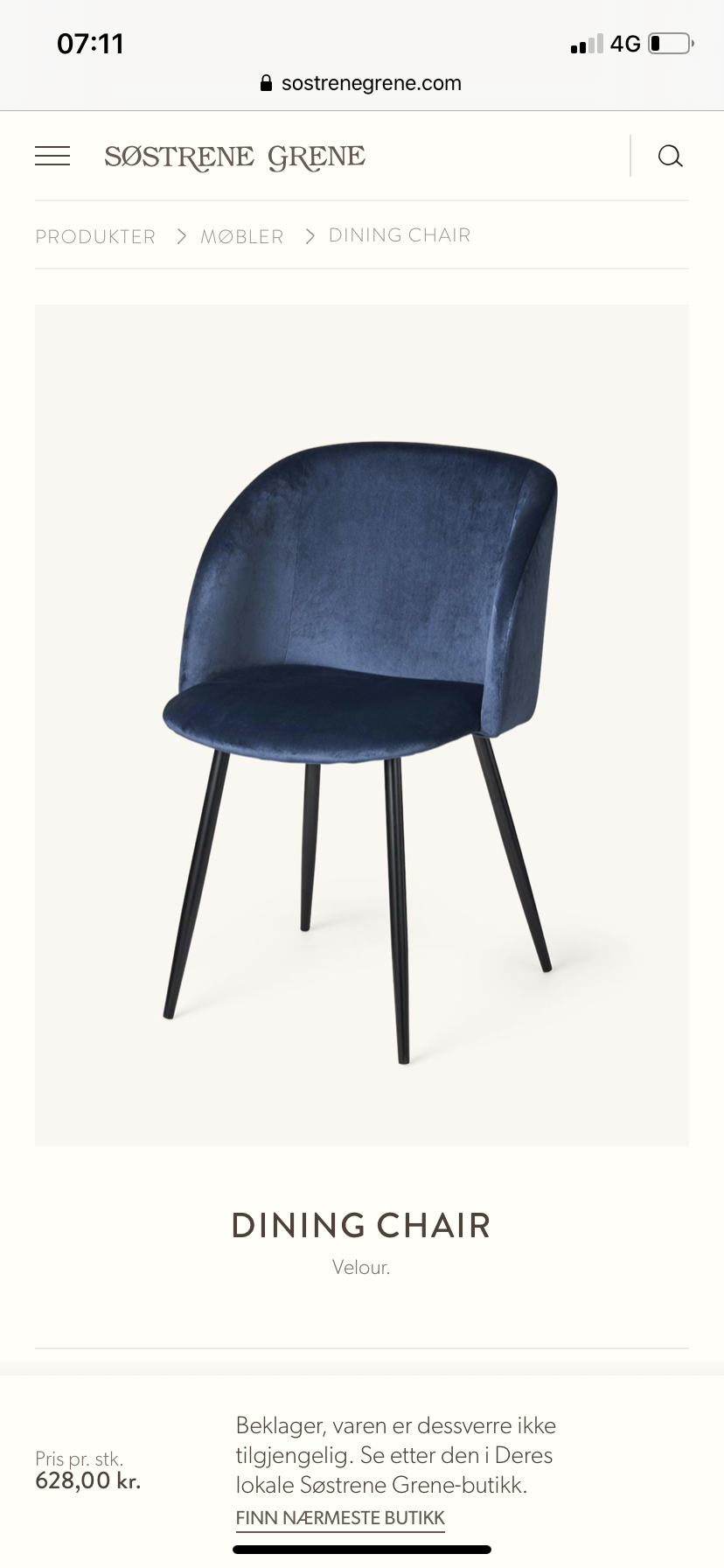 Søstrene Grene spisestoler 4 stk | FINN.no Spisestol Søstrene Grene | FINN.no