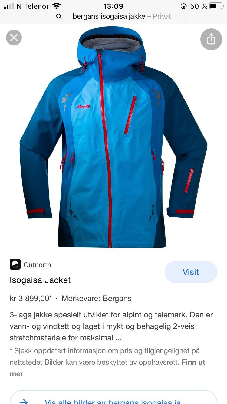 Bergans Isogaisa Jakke | FINN.no Bergans jakke, alpin allværsjakke | FINN.no