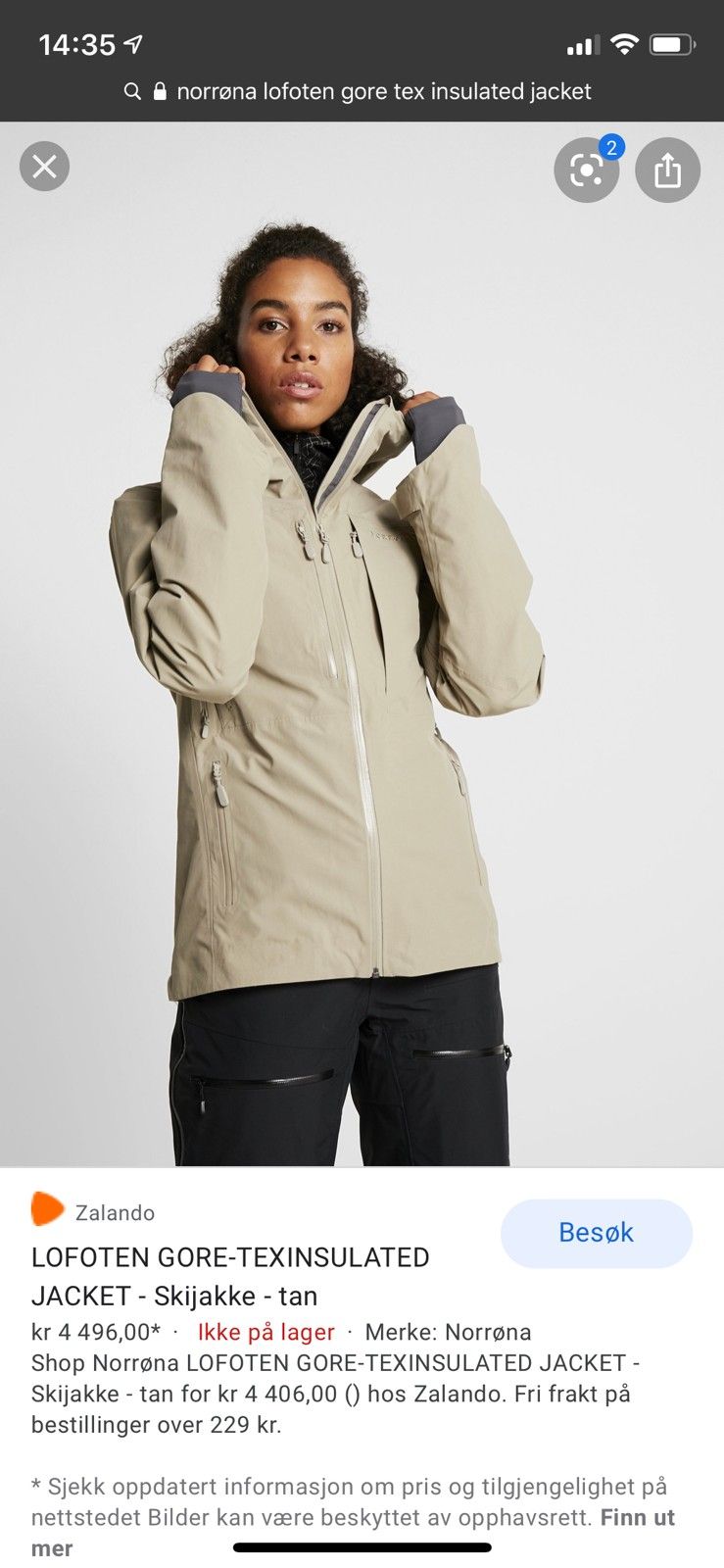 LOFOTEN GORE TEXINSULATED JACKET Skijakke tan LOFOTEN GORE TEXINSULATED JACKET Skijakke tan
