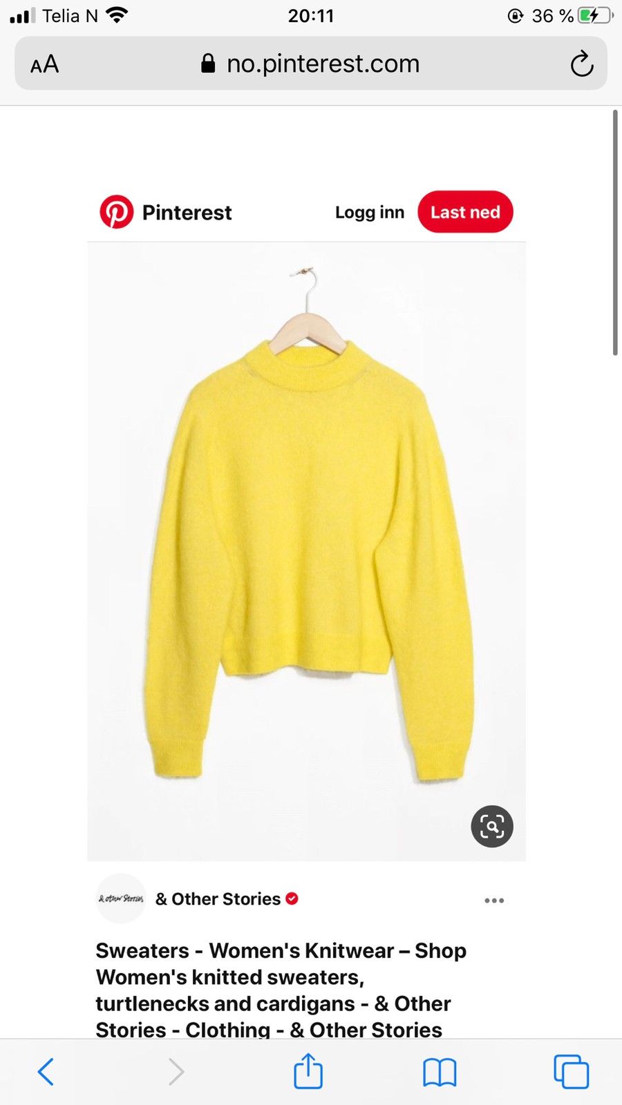 Strikkegenser fra &otherstories, brukt 1 gang | FINN.no Løkka genser A Knit Story