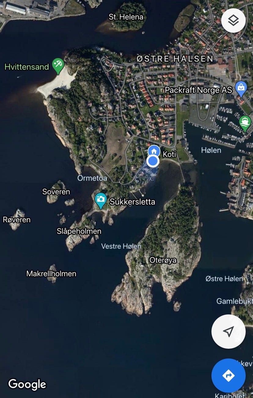 🏖Hvittensand strand øverst, 🦀Sukkersletta, 🌿Oterøya, ⛵️Hølen båthavn Galleribilde