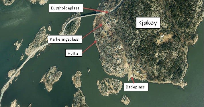 Kart over området. Galleribilde