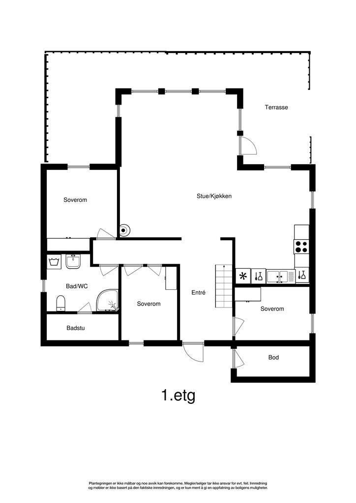 Plantegning 1. etasje Galleribilde