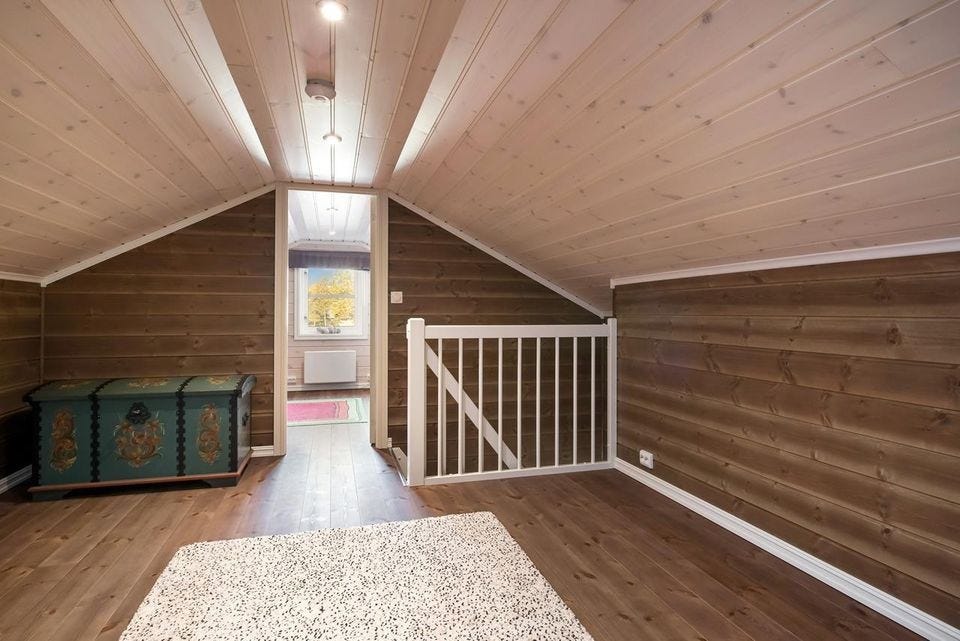 Loftstue/tv-stue. Er mer innredet enn bildet viser. Galleribilde