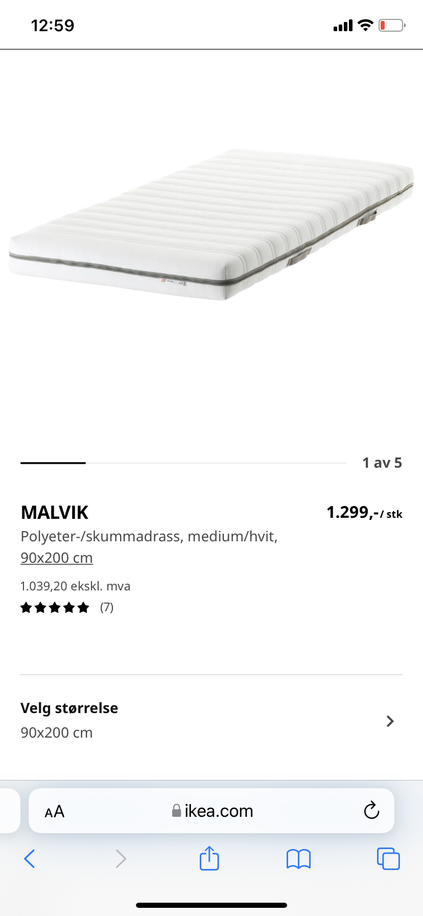 ikea mattress malvik