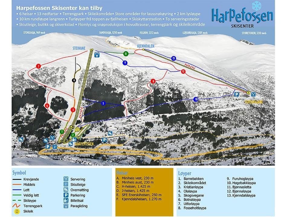 Harpefossen Skisenter har et komplett tilbud til hele familien 40min unna. Des-Apr Galleribilde