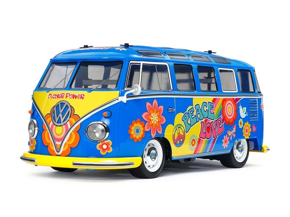 Tamiya 1/10 RC VW Type 2 (T1) Flower Power Painted Body (M
