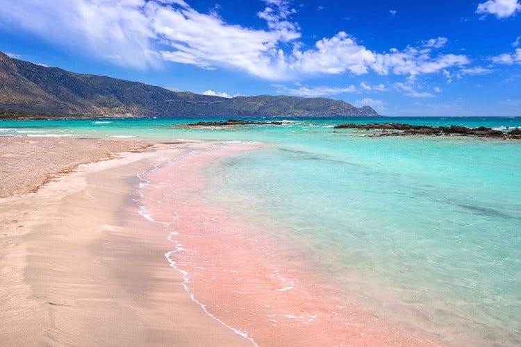 Elafonissi stranden på Kreta (Også kjent som den rosa stranden) Galleribilde