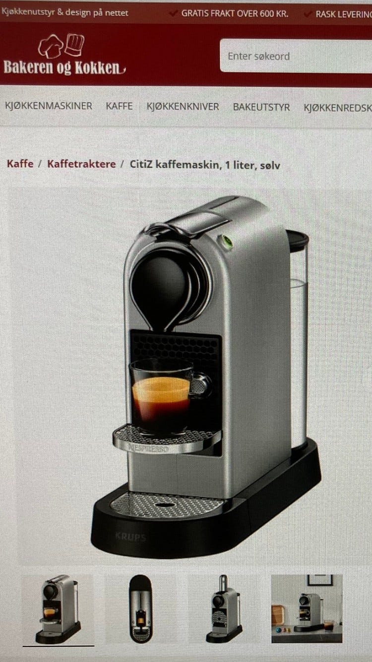 Citiz espresso maskin ønskes kjøpt 