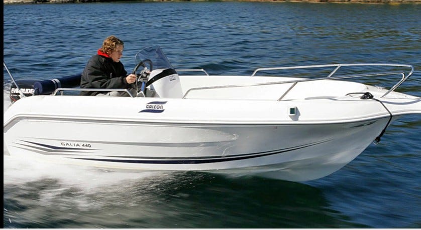 Galia 440//40 Evinrude//juksahjul//ekkolodd-kan leies ut Galleribilde