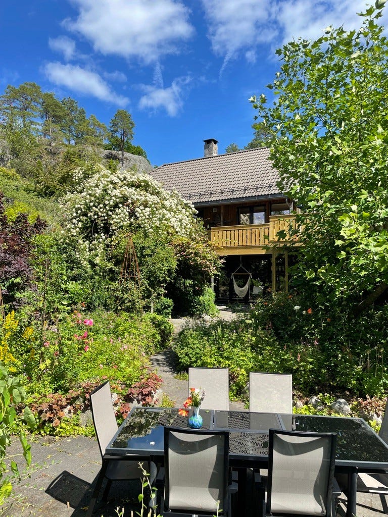 Grillplass i hagen Galleribilde