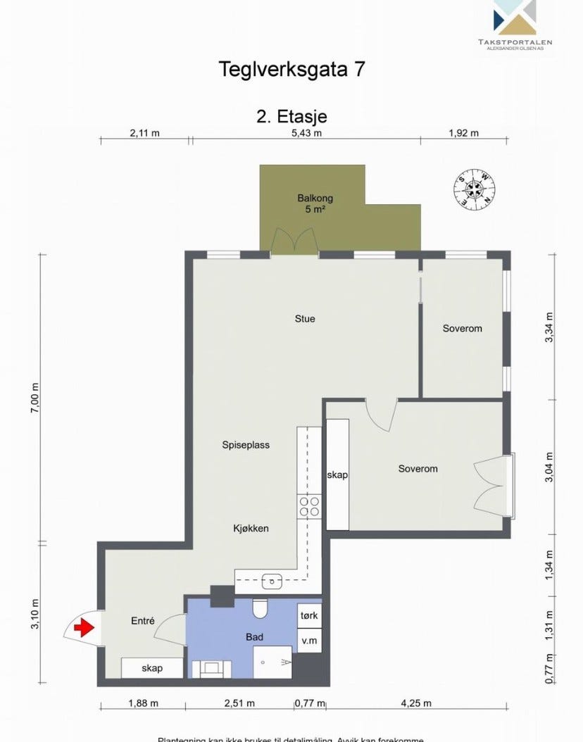 Planløsning - 70 km. Galleribilde