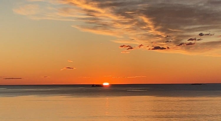 Solnedgang ved Øra 7 minutter unna med bil Galleribilde