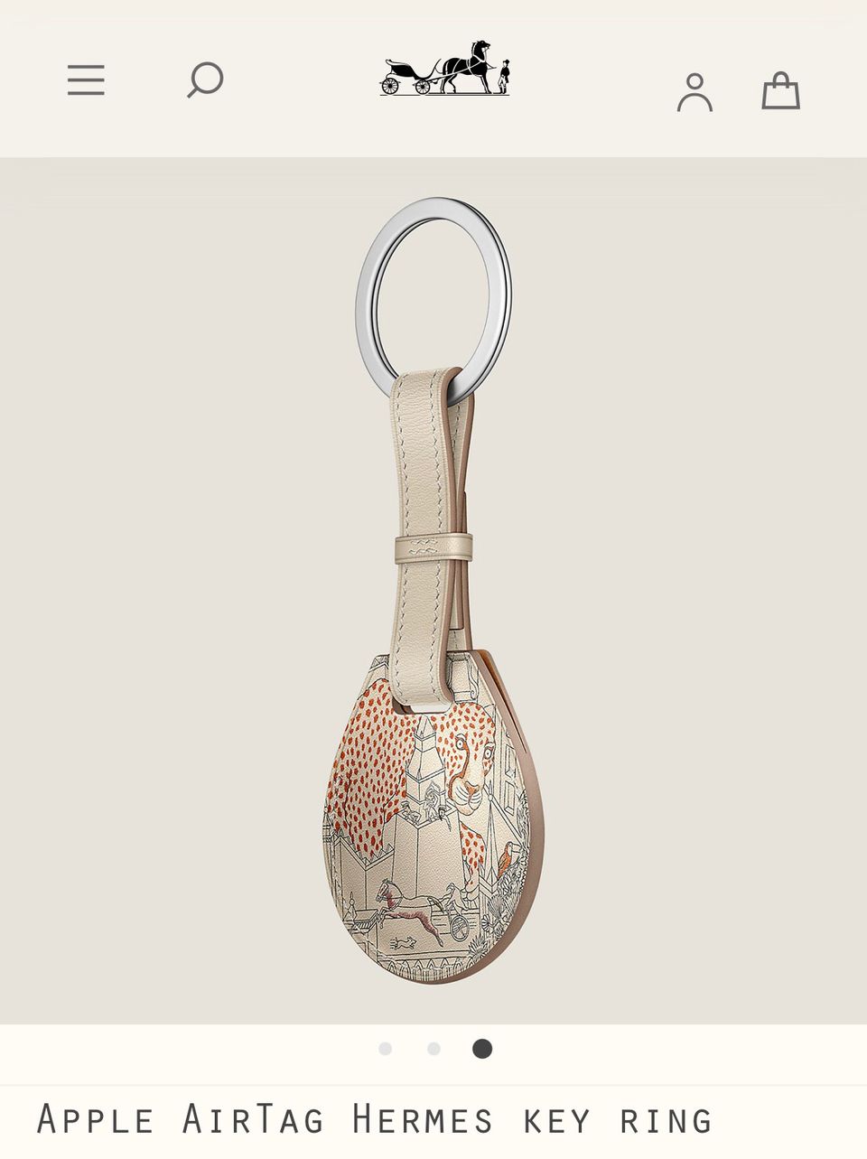 AirTag Hermès Key Ring Montage Apple | Hermès Leather Keychain for Apple AirTags | Unboxing