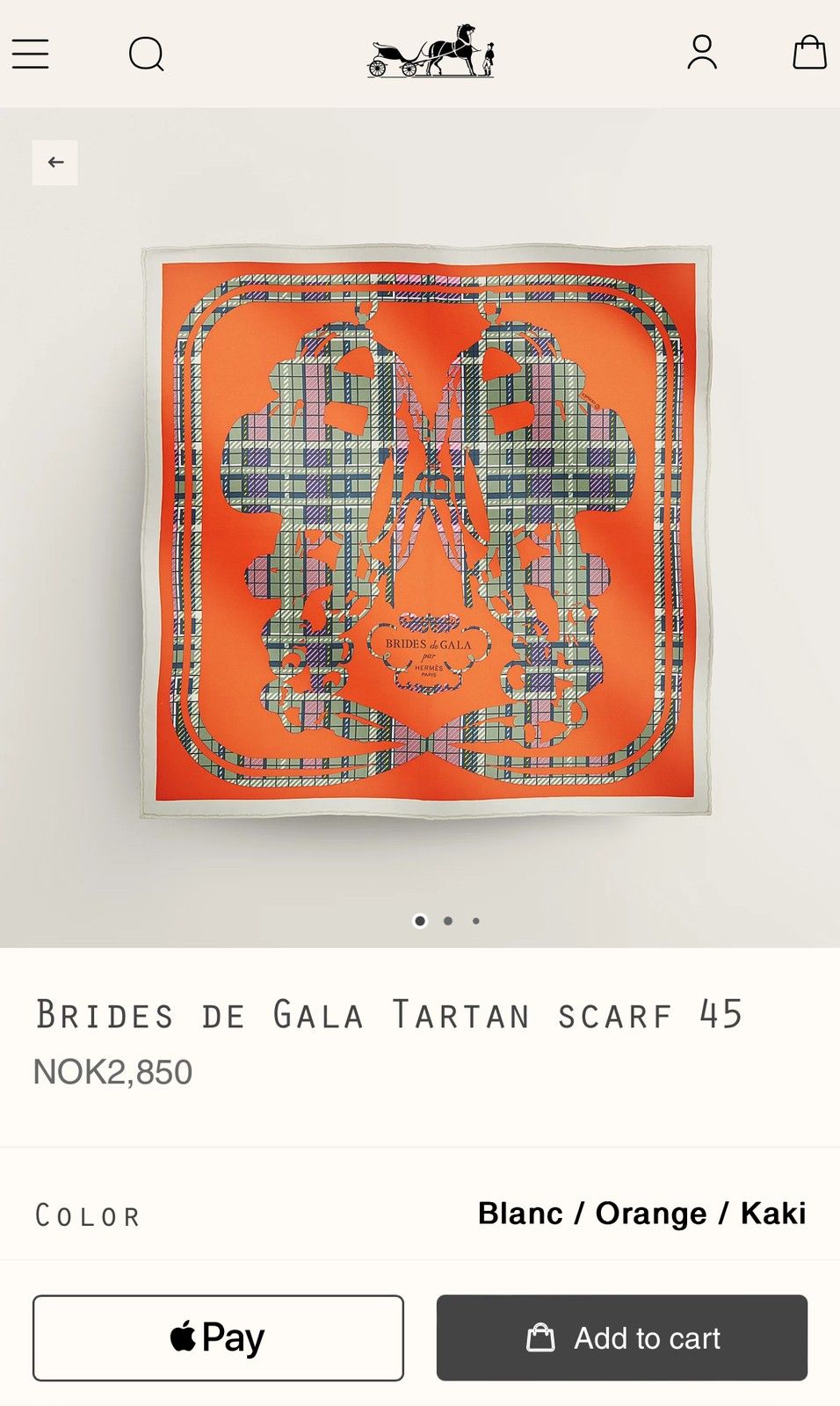 HERMES スカーフ Brides de Gala Tartan scarf 45 直営店包装 org.jpg