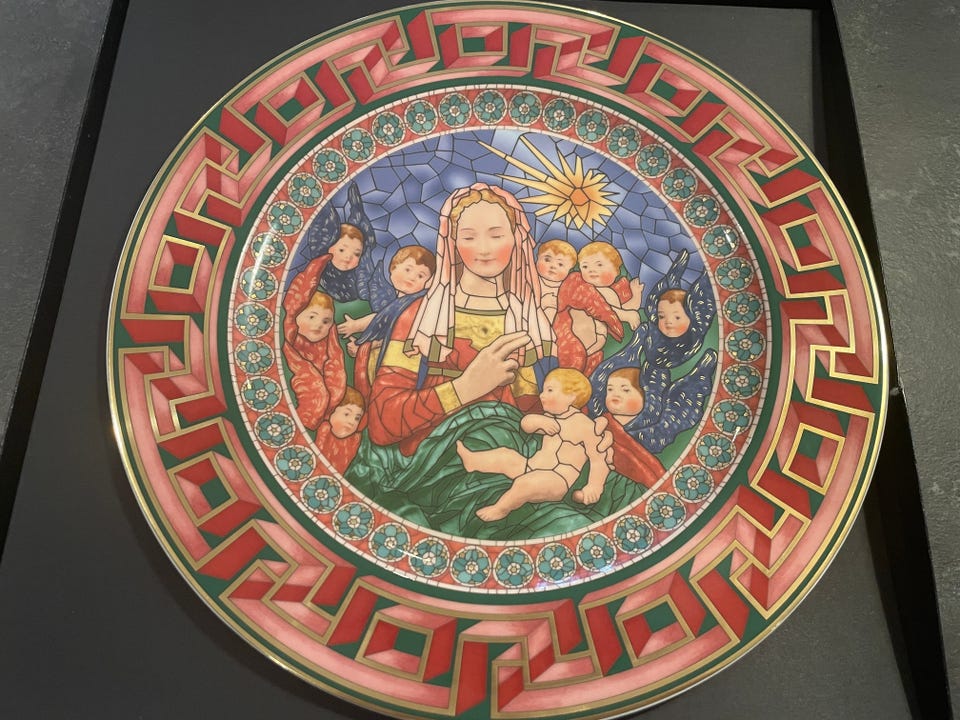 Eksklusiv Versace Rosenthal tallerken 2001 “God Is Born