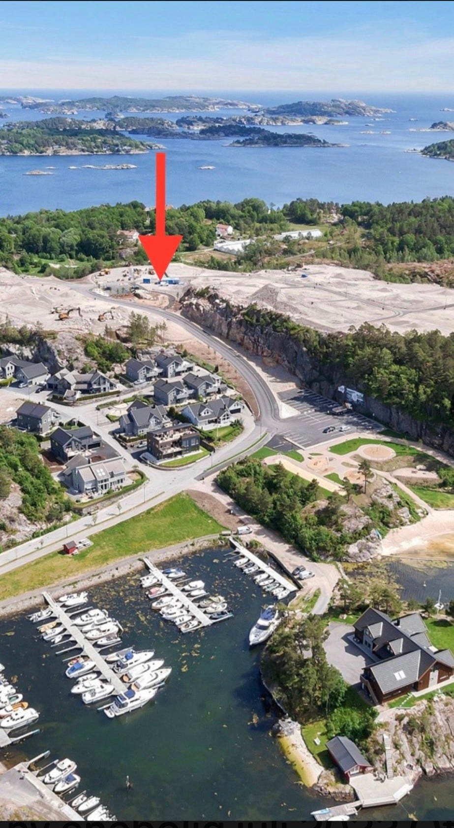 Pilen viser beliggenhet på boligen Galleribilde