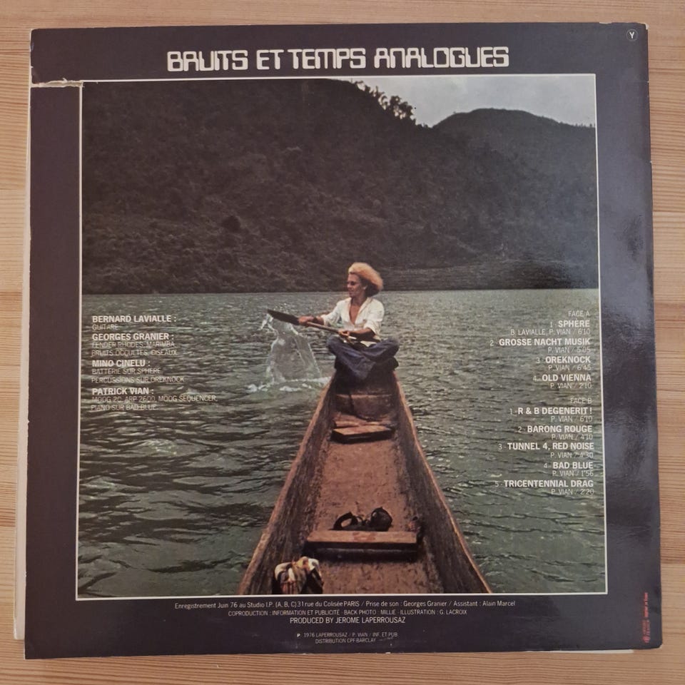 PATRICK VIAN. Bruits et temps analogues. | FINN-torget