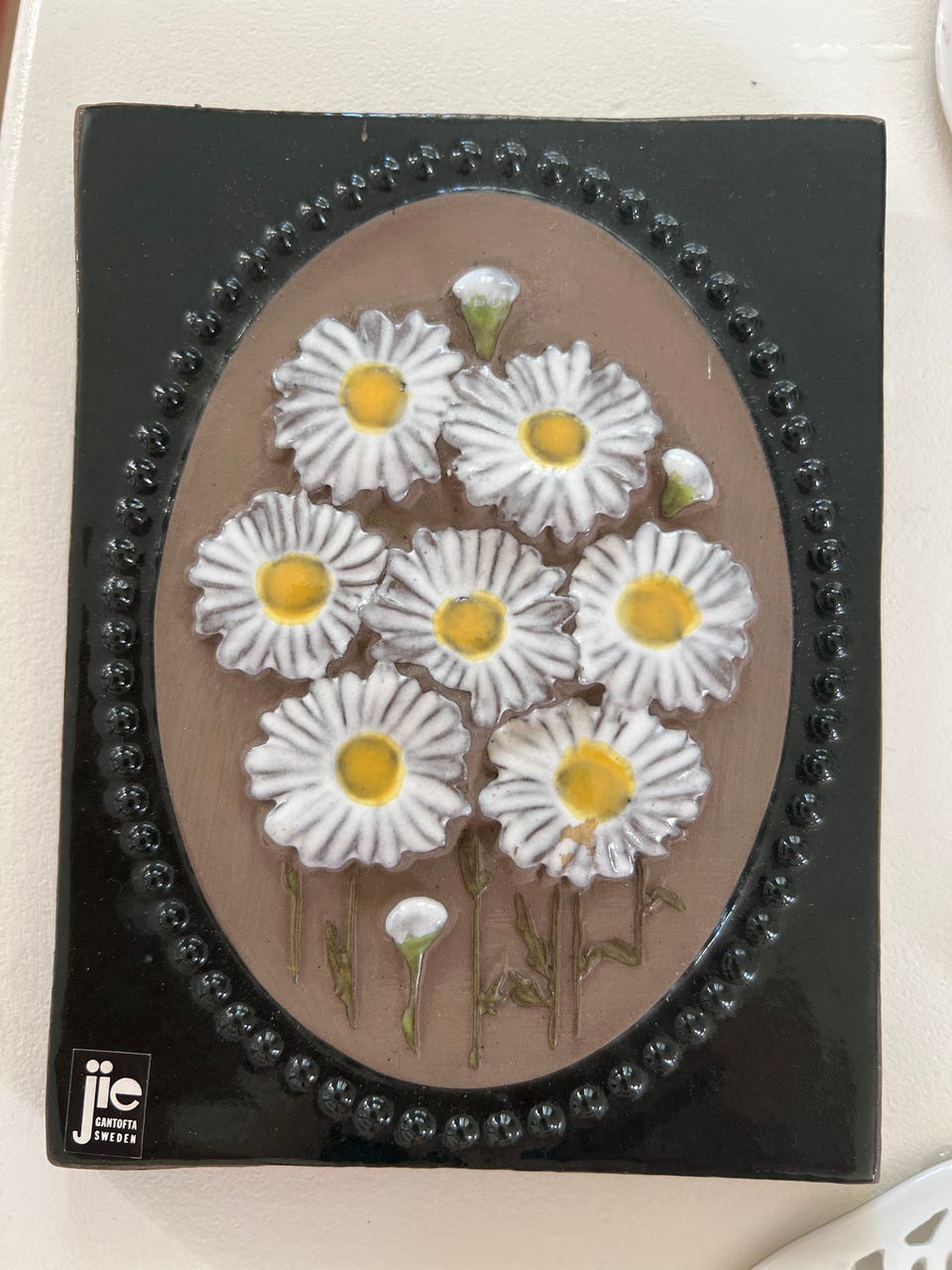 Sweden Jie gantofta 陶器製 花の時計 MP-3 Keramikk bilde JIE sweden | FINN-torget