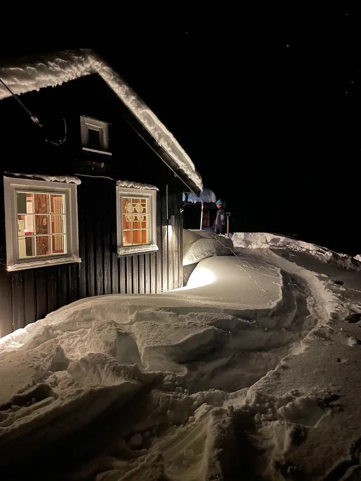 Hytta vinter Galleribilde