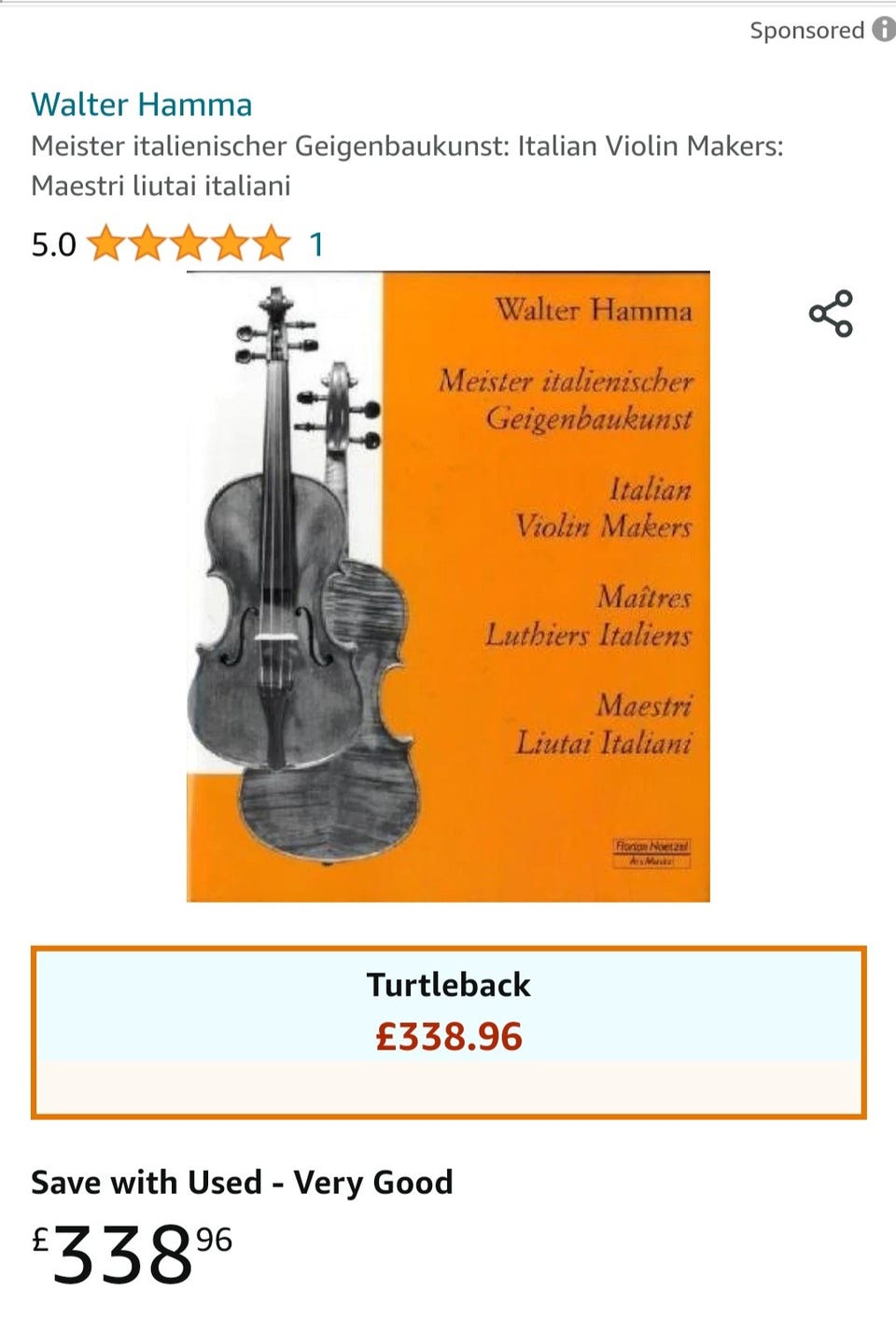 🎻FIOLIN-BOK: Walter Hamma: Italian Violin Makers