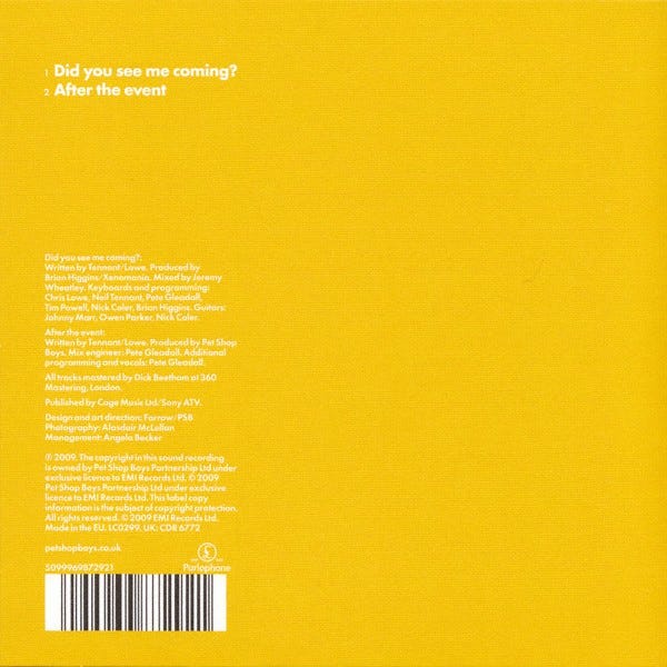 Pet Shop Boys – Did You See Me Coming? CD-single | FINN-torget