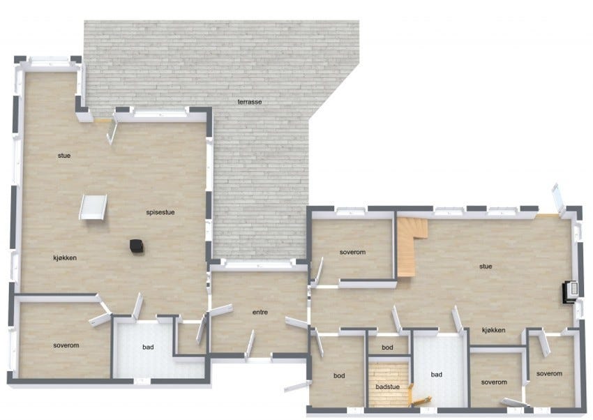 Plantegning hele første etg. Galleribilde