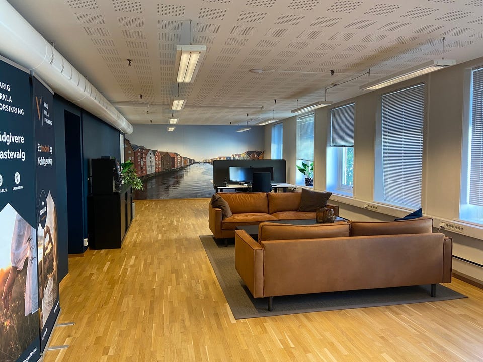 Muligheter for kontorplasser med sosial sone