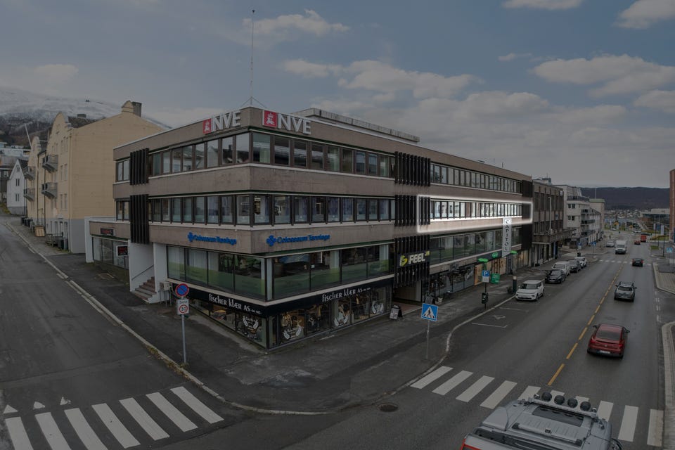 Ledige kontorlokaler i 3.etasje midt i sentrum
