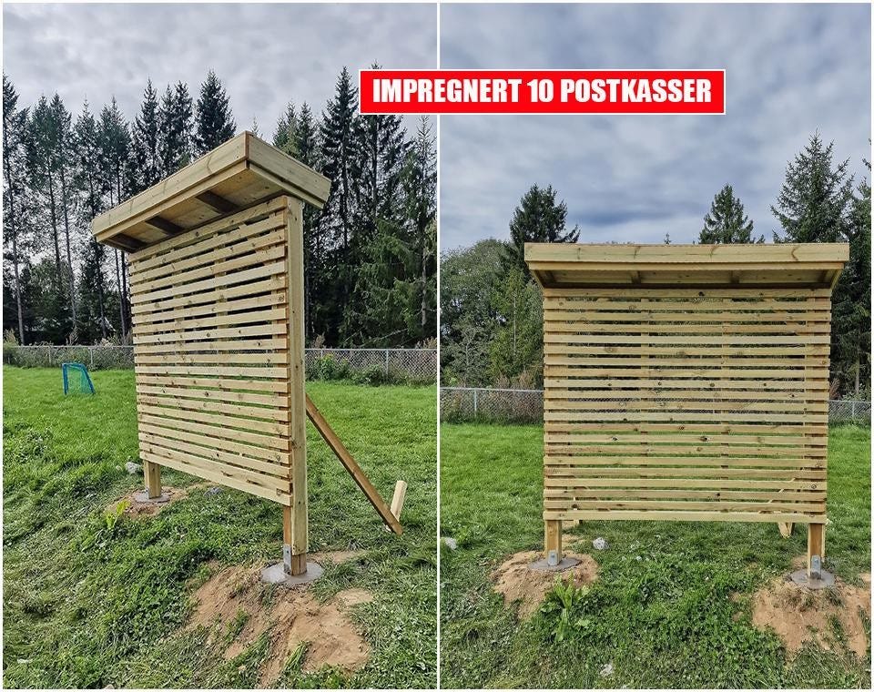 Postkassestativ Med Tak () Postkassestativ Med Tak