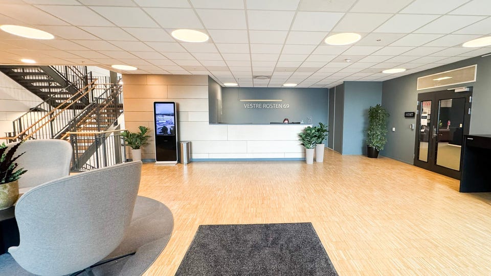 Lyse innbydende kontorarealer til leie på Vestre Rosten 69