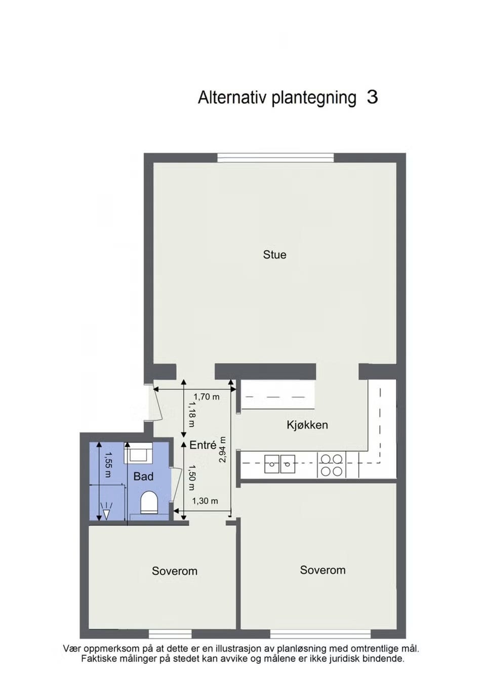 Stor, pen og gjennomgående 2-roms | Nytt bad 2017 | "Walk-in-closet" | Fyring og varmtvann inkl | Ingen dok.avg. — bilde 21