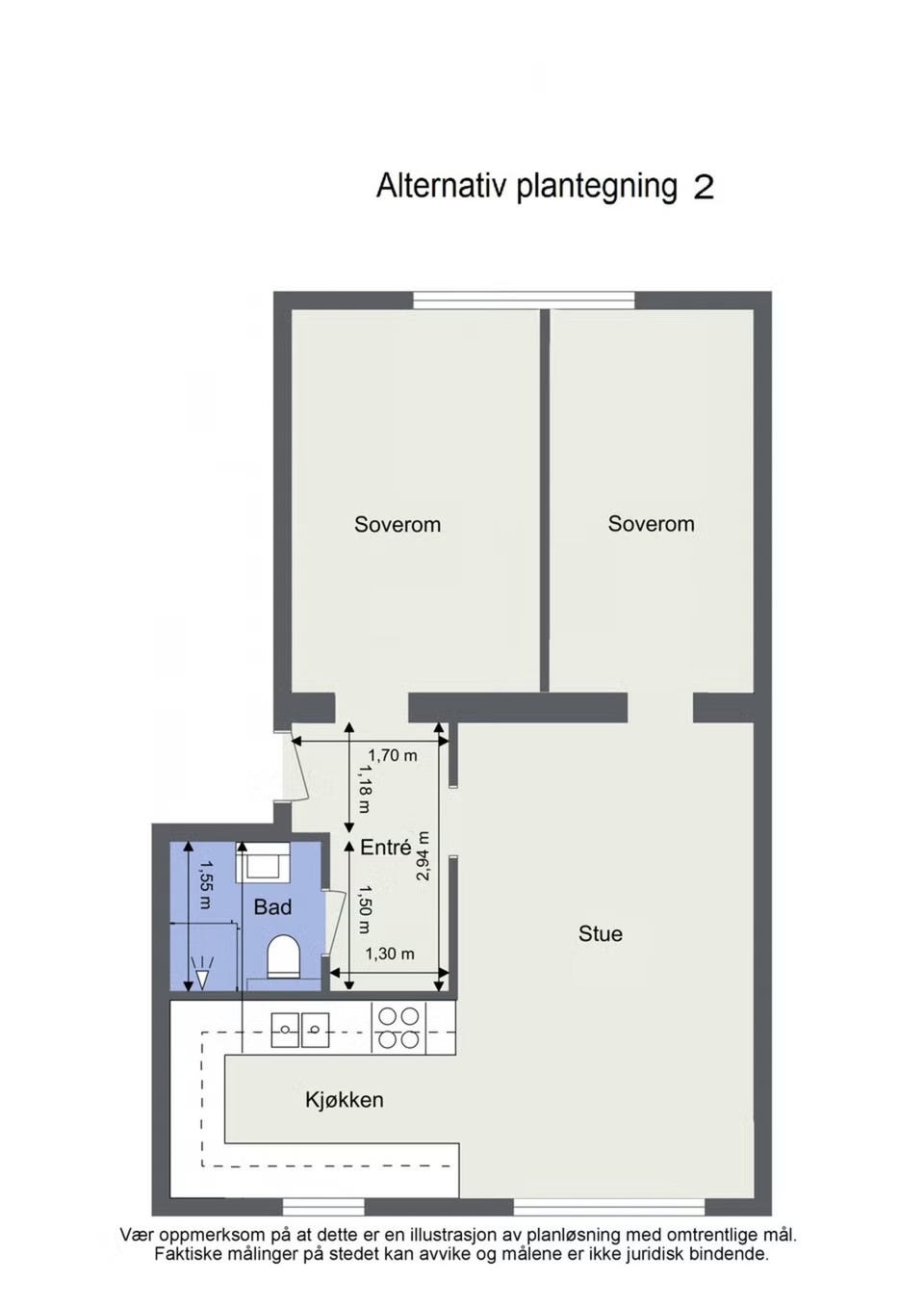 Stor, pen og gjennomgående 2-roms | Nytt bad 2017 | "Walk-in-closet" | Fyring og varmtvann inkl | Ingen dok.avg. — bilde 22