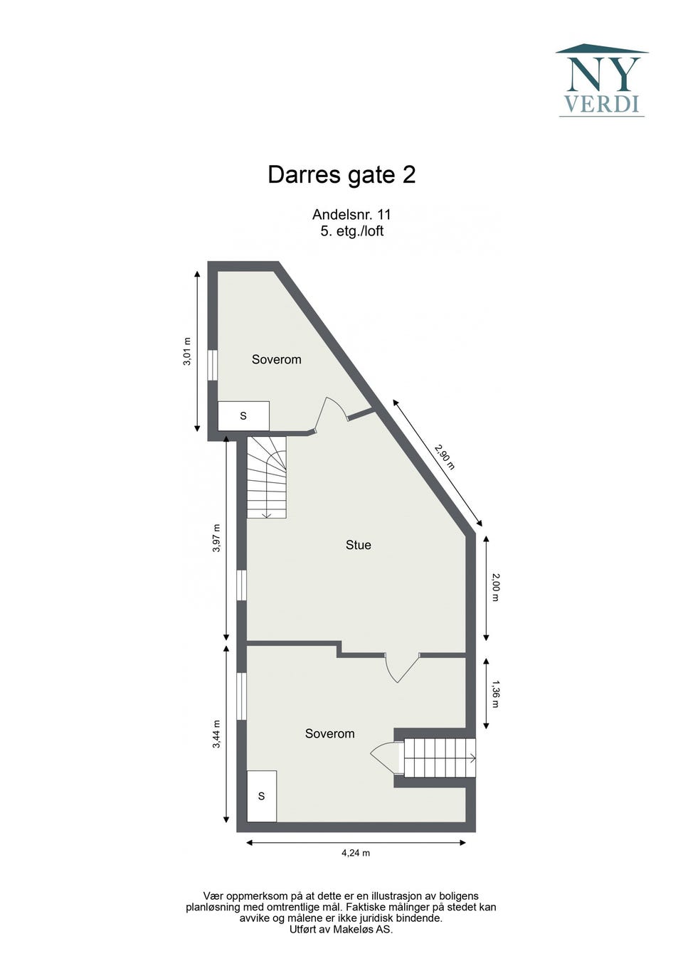 Plantegning 5. etasje.