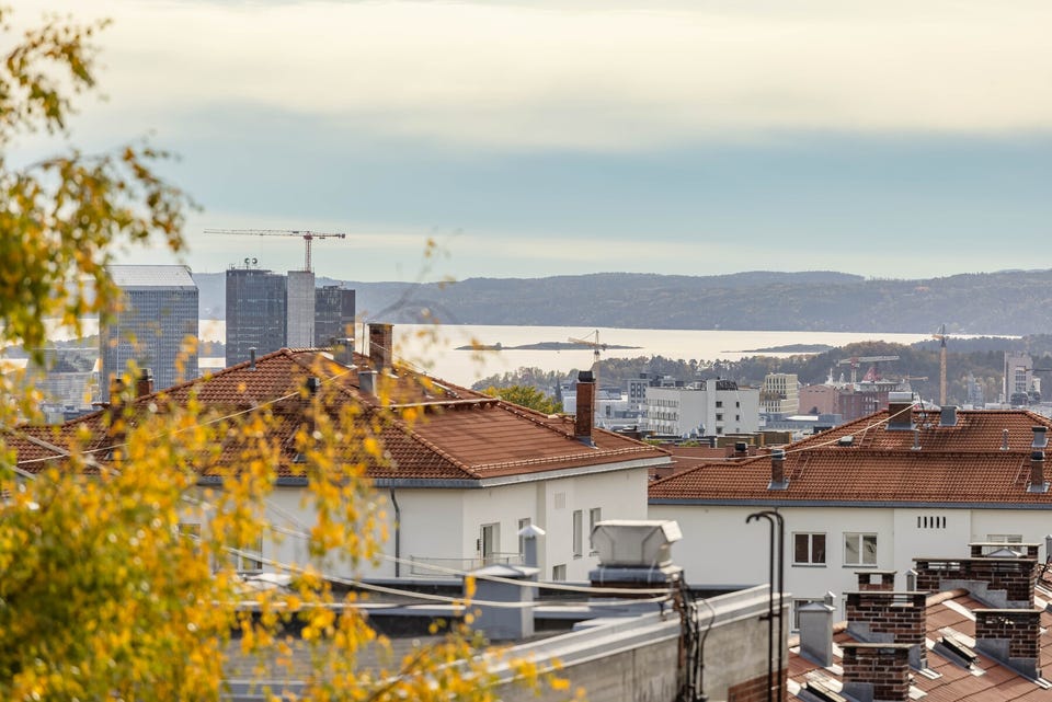 Fantastisk utsikt over Oslo by og fjord.