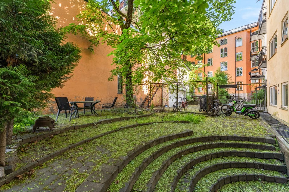 Bilde av sameiets bakgård.