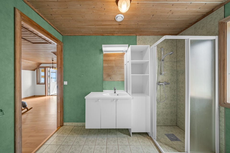Også her er det plass og opplegg for vaskemaskin.